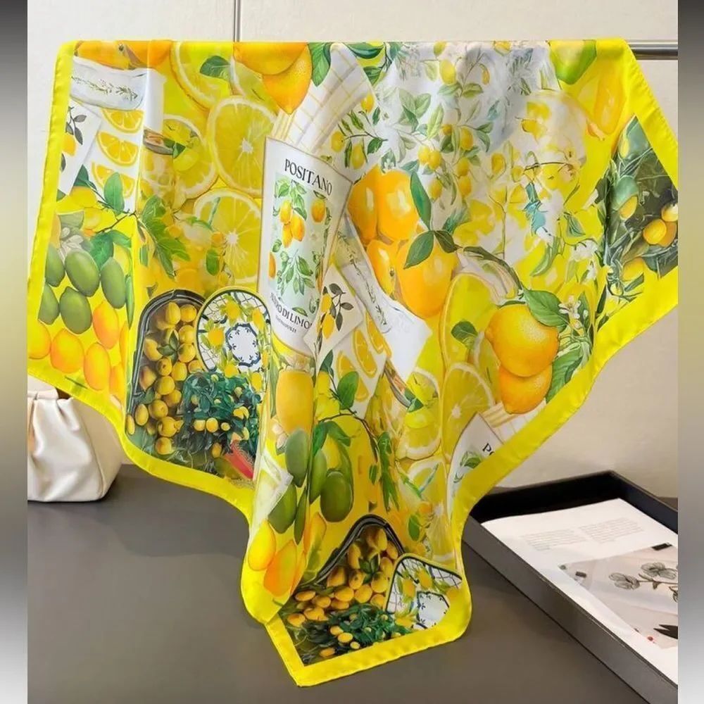 Lemon Print Scarf N1374